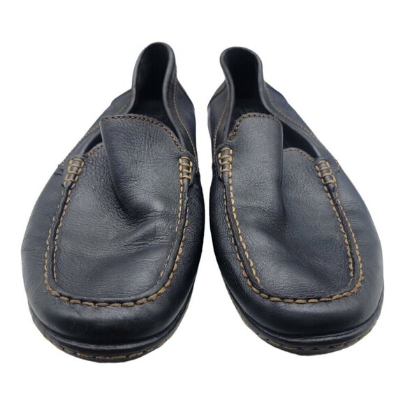 BORN Shoes Men Size 9 Black Harmon Loafers Pebbled Leather Driving Moc Comfort - Picture 2 of 10